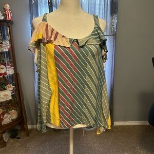 O'Neill Multicolor Striped Ruffle Blouse